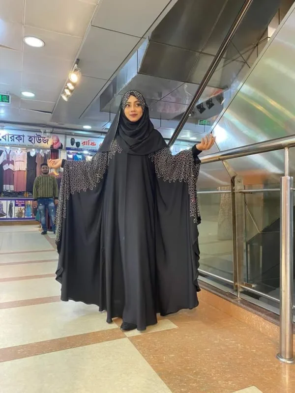 Abaya Borka with Hijab – DMC পাথর কাজসহ ফুল সেট