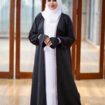 Borka Set with Koti Inner and Hijab – কারচুপি লেচ কাজসহ ফুল সেট