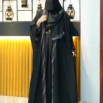 Dubai Party Borkha – অরিজিনাল দুবাই চেরি কাপড়ের ৫ পিস ফুল সেট
