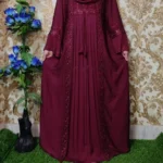 Embroidery Borka with Hijab – এমব্রয়াডারী ও স্টোন পাথর কাজসহ ফুল সেট
