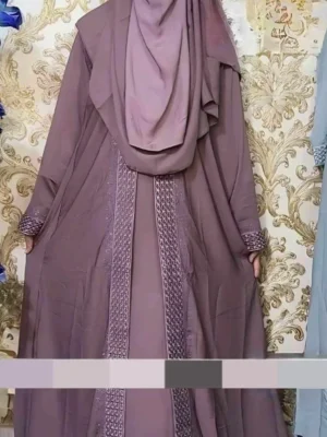 Embroidery Borka with Hijab – কারচুপি ও সম্পূর্ণ সেট