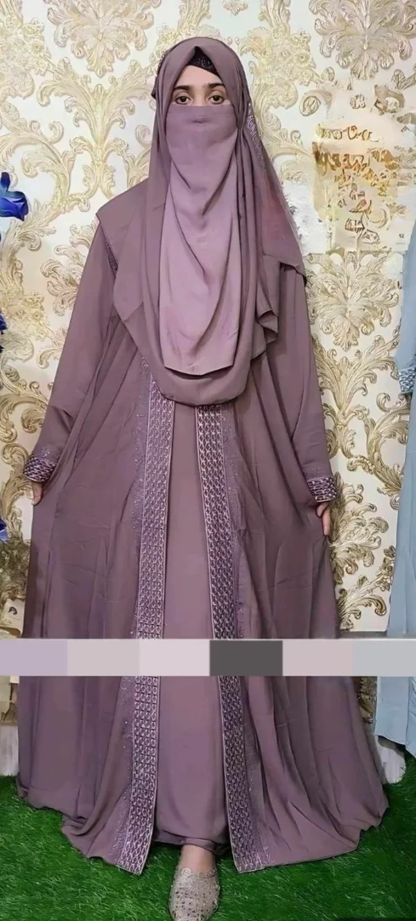 Embroidery Borka with Hijab – কারচুপি ও সম্পূর্ণ সেট