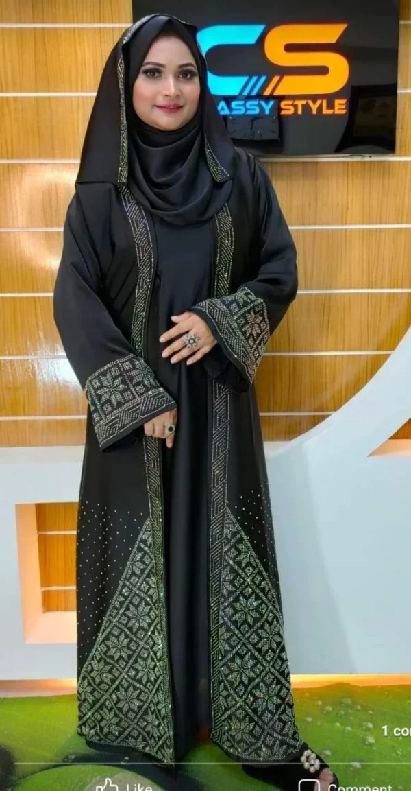 Premium Koti Borka with Hijab – DMC পাথরের কাজসহ