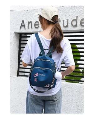 Waterproof Embroidery Multifunctional Anti-theft Backpack