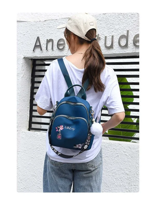 Waterproof Embroidery Multifunctional Anti-theft Backpack