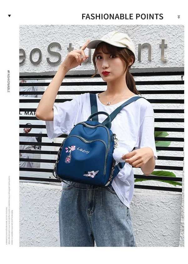 Waterproof Embroidery Multifunctional Anti-theft Backpack